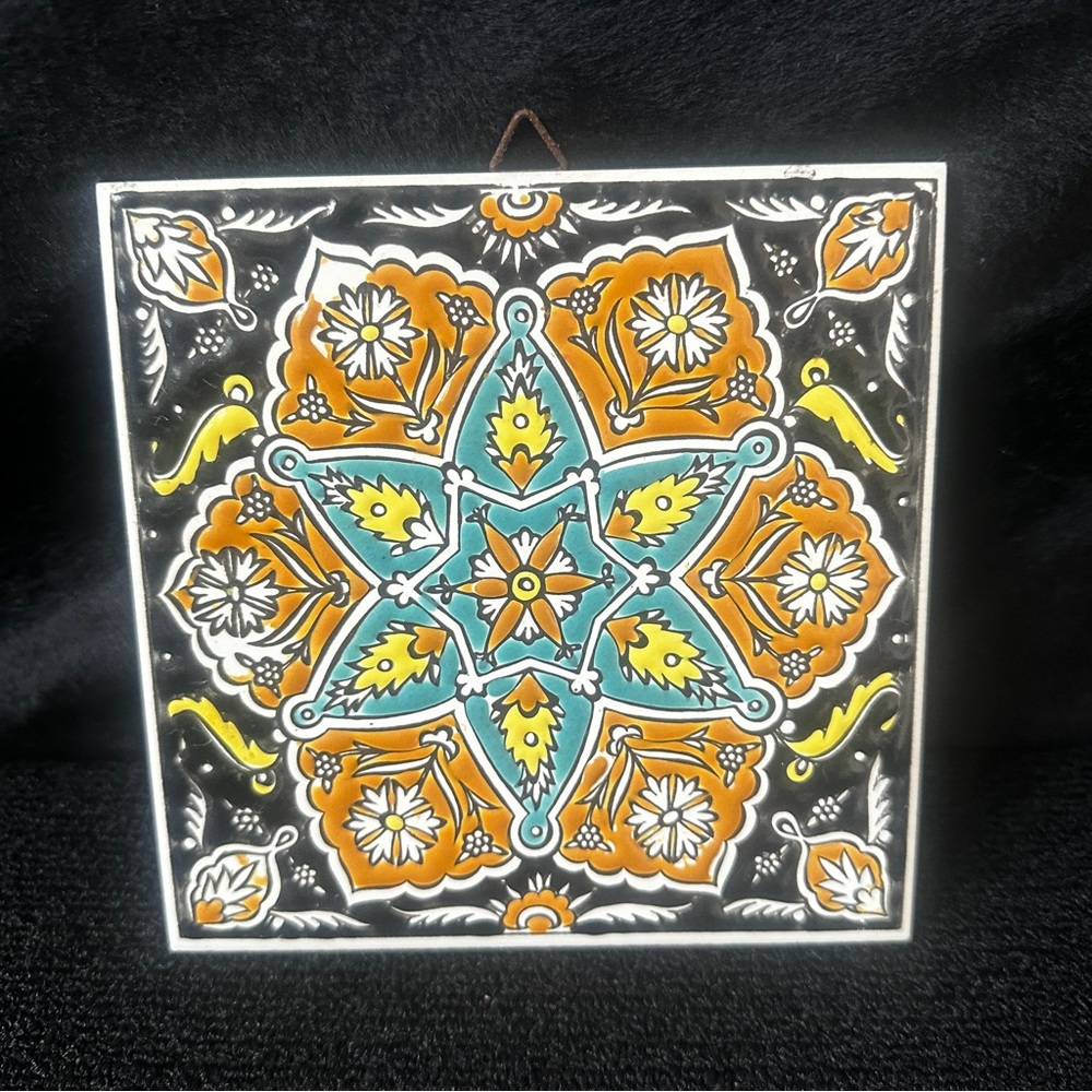 Vintage Handmade Ceramic Tile
